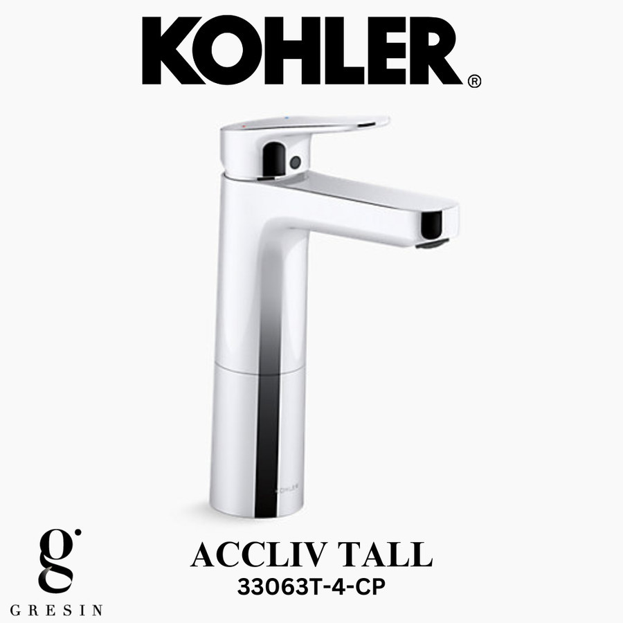 Accliv Tall Kohler | 33063T-4-CP | Kran Wastafel Kohler