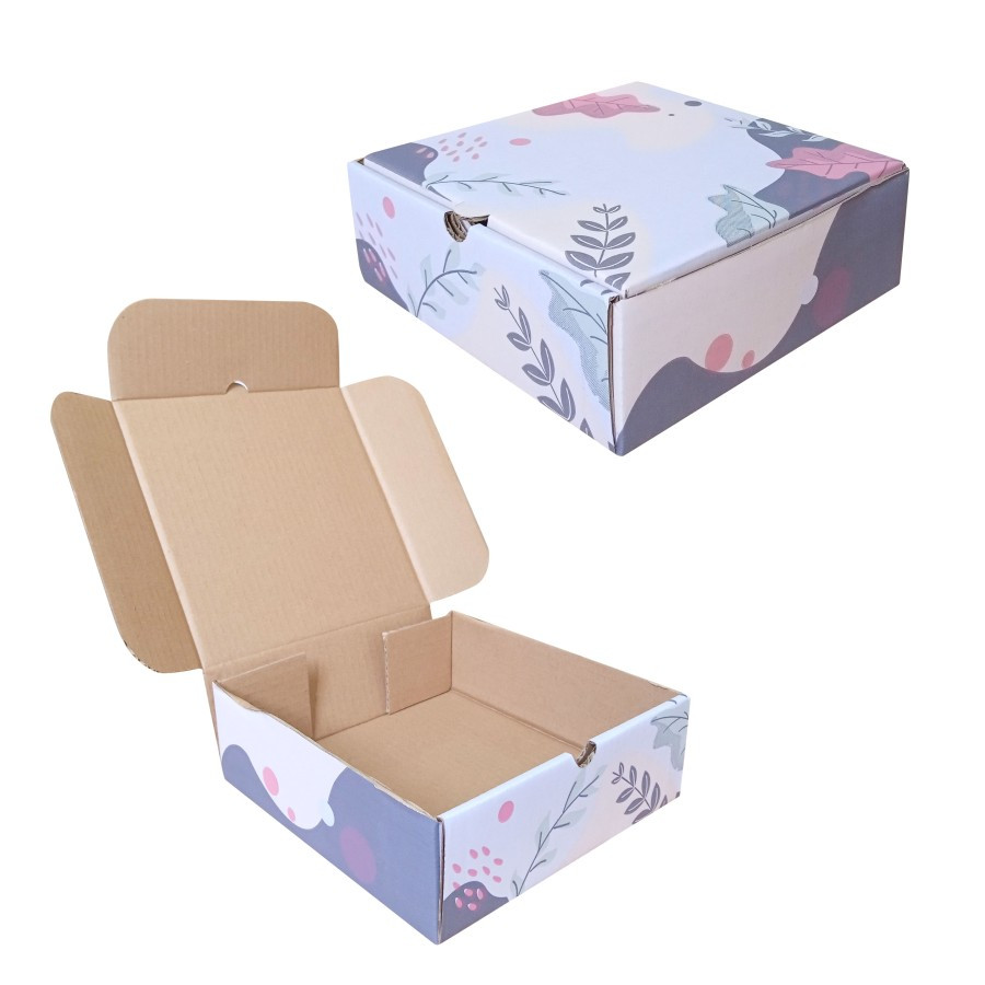

(5pcs) Box Hampers Kemasan Kado Hadiah Anak Souvenir Dus Snack 20x20x7cm Motif Pastel Floral