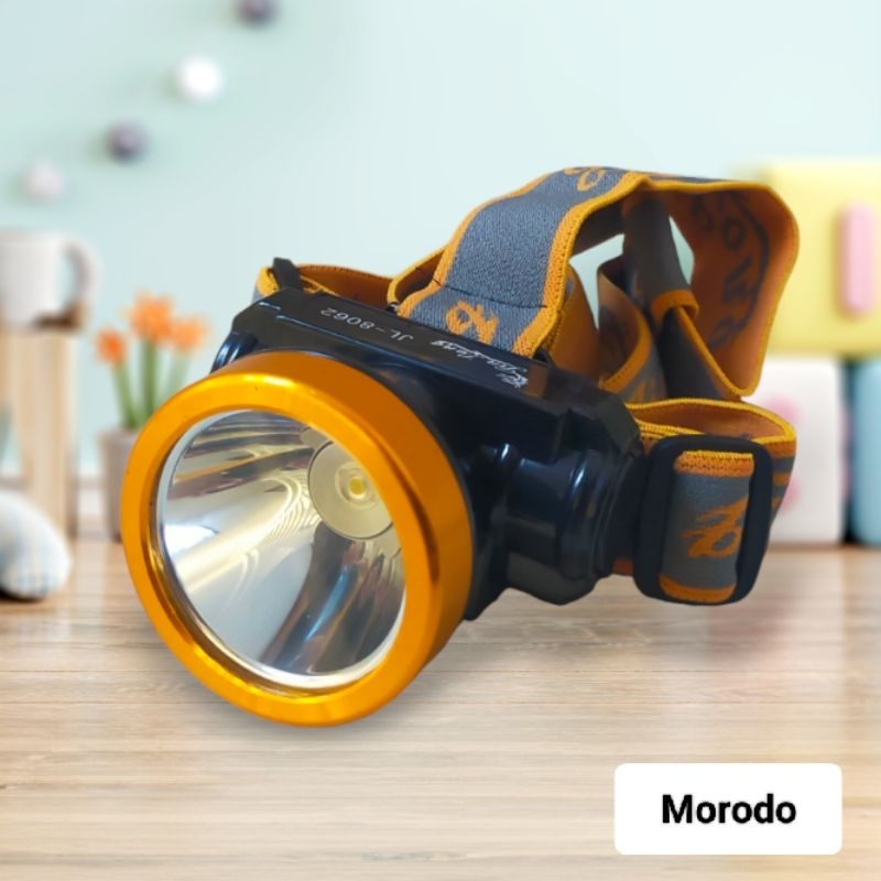Senter Kepala Charger Cahaya Kuning Super Terang Tipe JL-8026K / Senter Kepala Camping Fokus LED