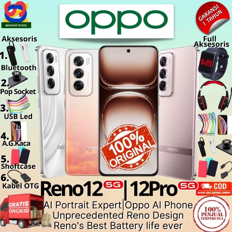 HP BARU OPPO RENO 12 5G | RENO 12 PRO 5G 12/256GB - 12/512GB RAM Upto 24GB GARANSI RESMI 100% ORIGIN