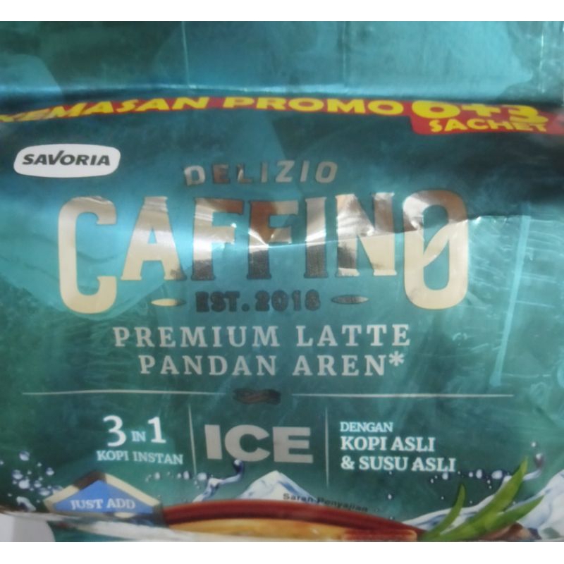 

kopi caffino premium latte pandan aren ice per pouch isi 9 sachet