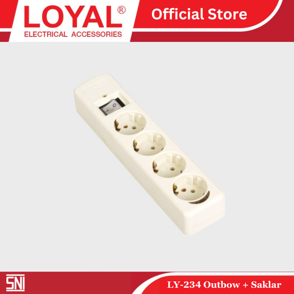 LOYAL Stop Kontak Saklar 4 Lubang Tanpa Kabel LY-234
