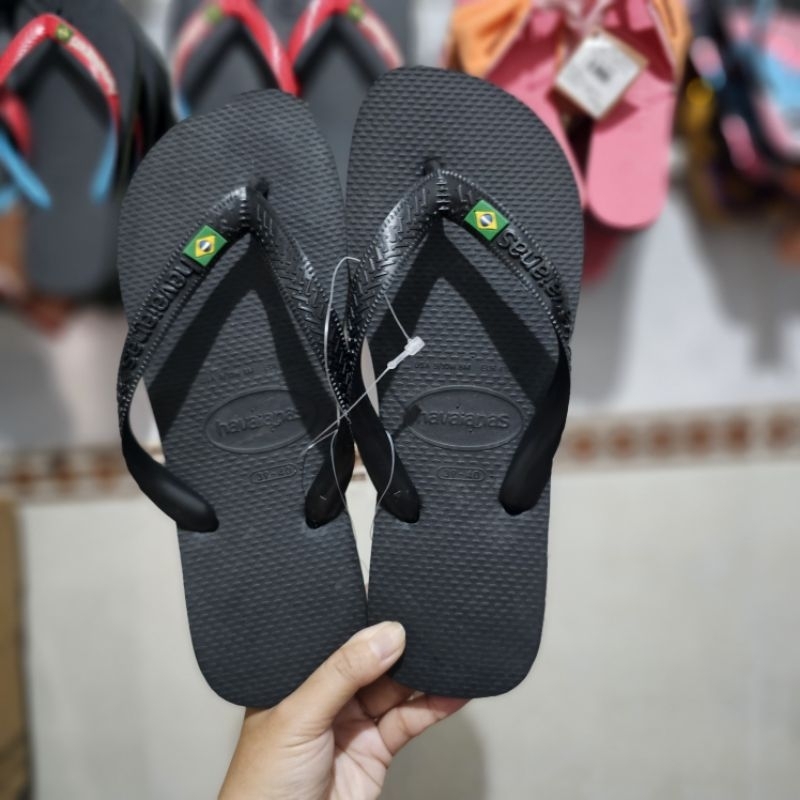 Sandal Pria Original Havaianas Brasil Logo Fc - Black