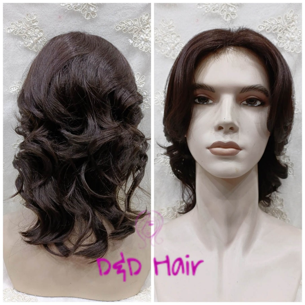 Wig Gondrong - Wig Pria - D&D30201 - Darkbrown - Wig Cowok - Wig Mulet Curly Gondrong