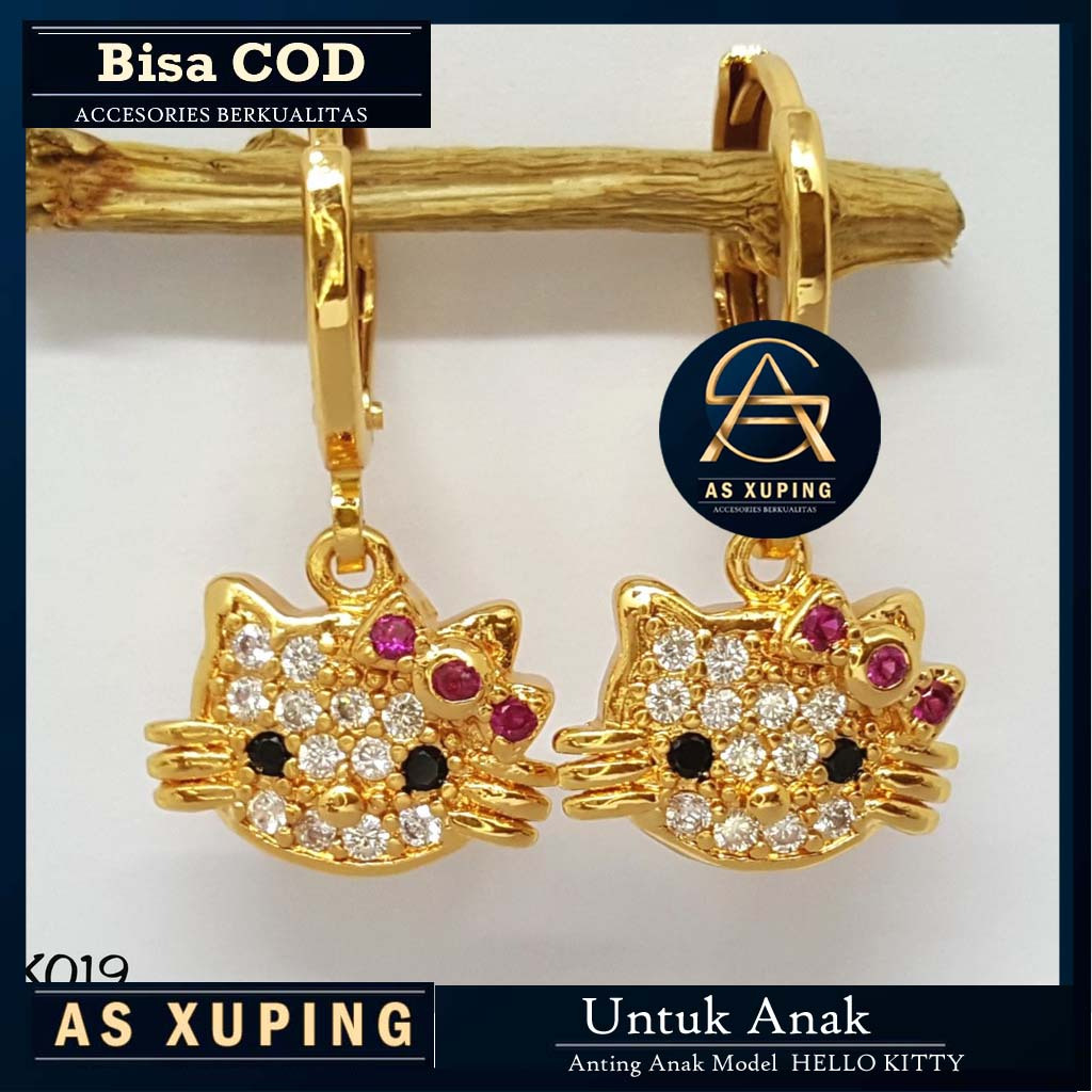Anting Anak Hello Ketty Giwang  Anak Perhiasan anak perempuan xuping