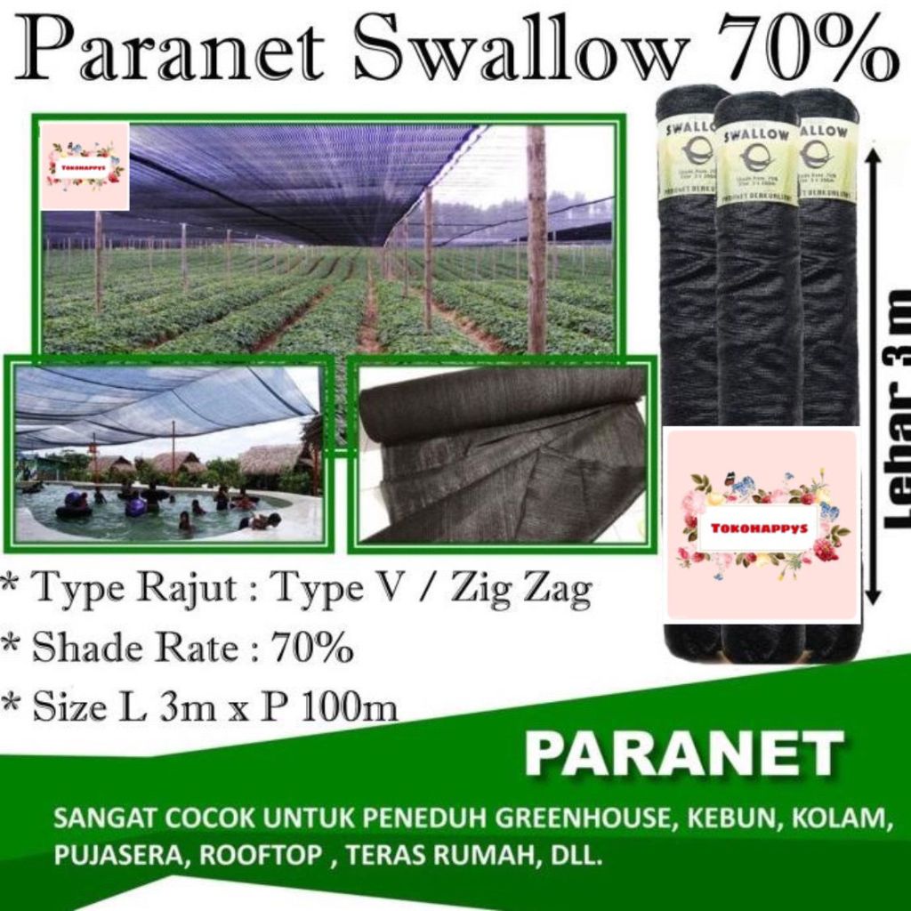 Paranet Swallow 70% - Jaring Paranet Shading Net - Paranet 70% 1 Roll
