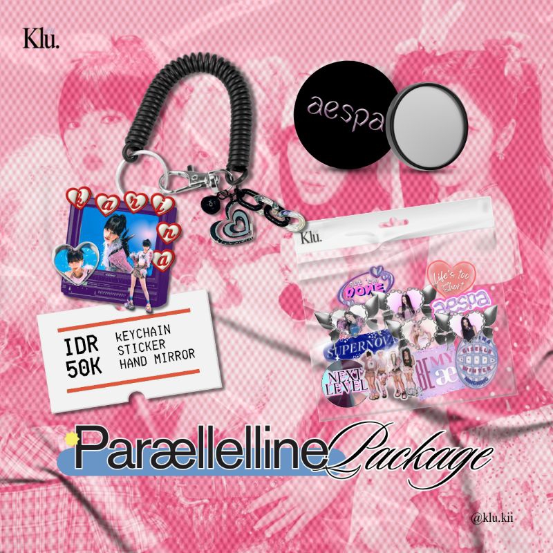 [READY STOCK] BUNDLING KEYCHAIN AESPA | STICKER SET AESPA | HAND MIRROR CUSTOM AESPA | PARÆLLELLINE 
