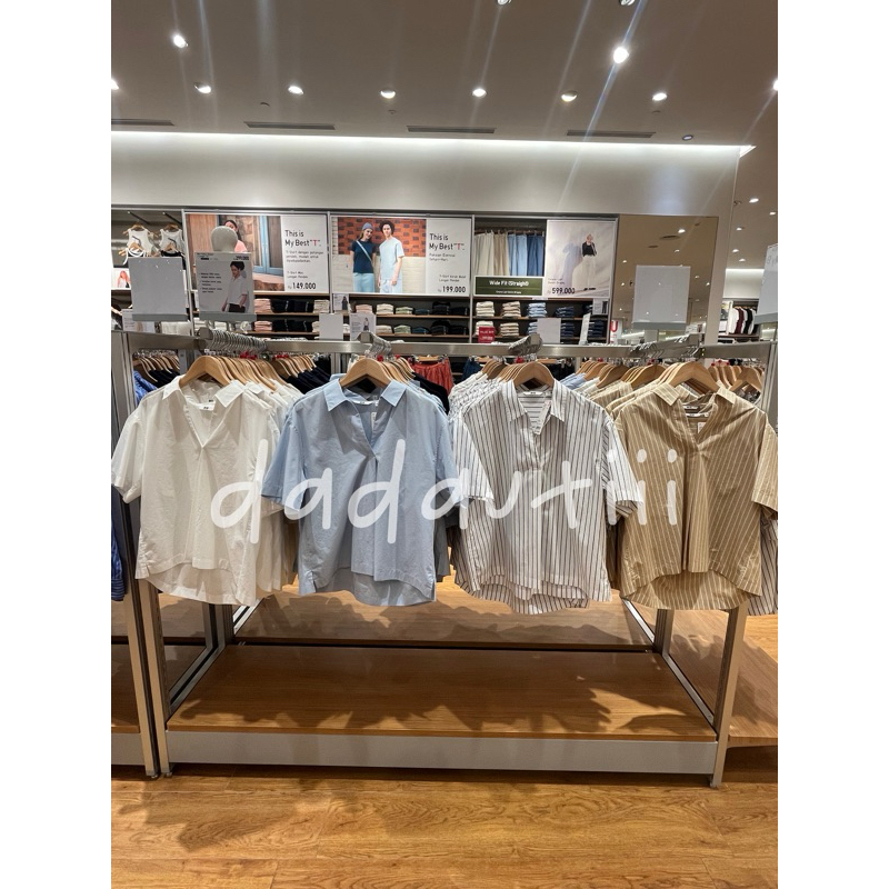 Blus Katun Skipper Lengan 1/2 WOMEN UNIQLO