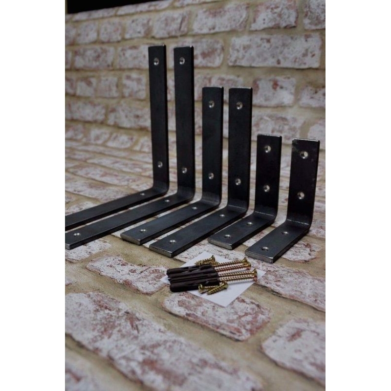 BESI SIKU RAK DINDING TEBAL 4MM AMBALAN PENYANGGA KAYU / tebal & kuat / BESI L / BRACKET SIKU / PLAT