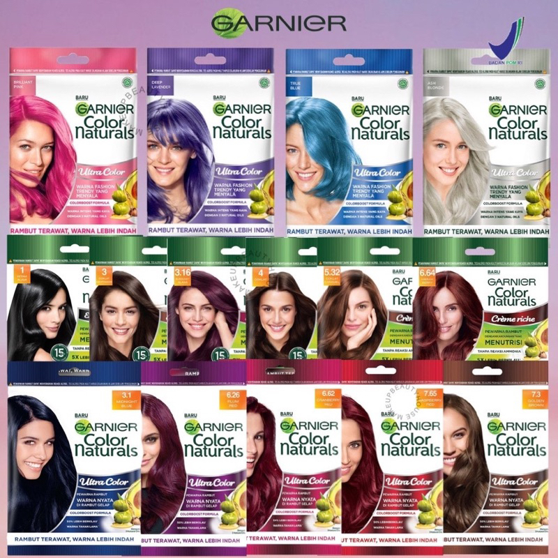 GARNIER HAIR COLOR COLOUR PEWARNA RAMBUT SACHET