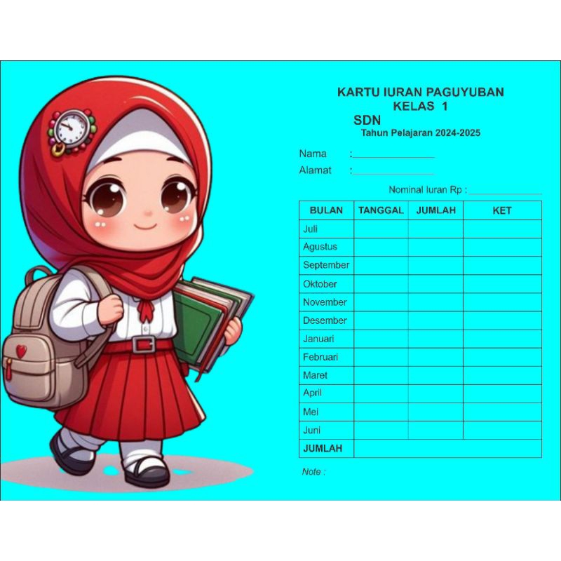 

KARTU IURAN PGUYUPAN SD