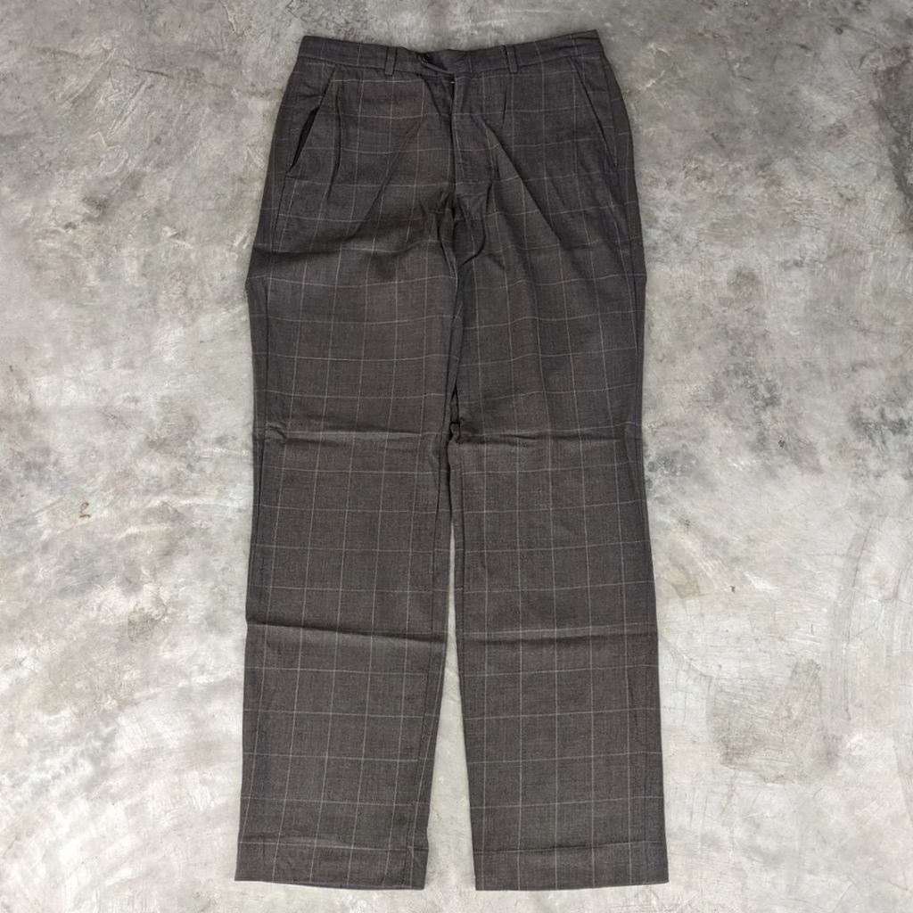 Celana Panjang Pria Celana Bahan Pria Celana Kantor Plaid Tartan Pria Armani Original Size 32