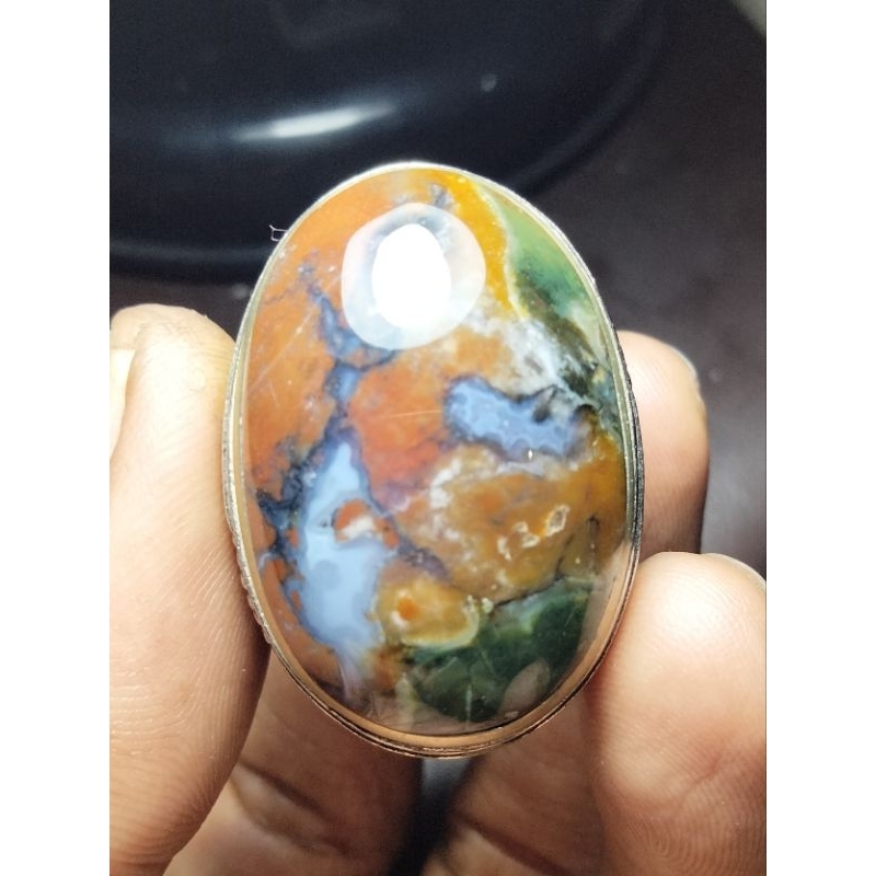 cincin batu akik pancawarna unik warnanya langka istimewa