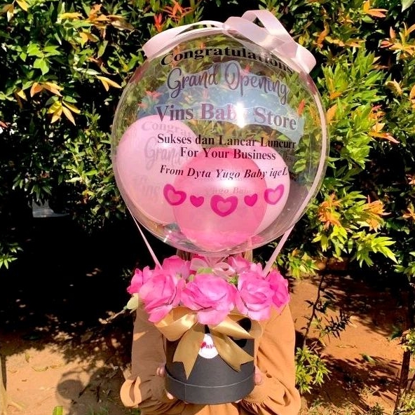 Buket Balon LARGE + PITA / Bunga Balon / Balloon Box / Box Balon / Bucket Balon
