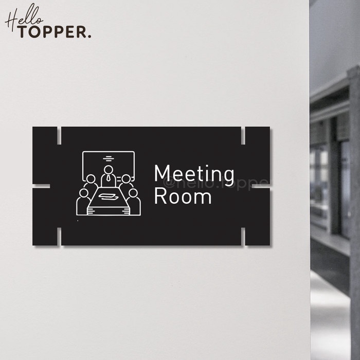 

FLASH SALE Meeting Room Kantor Signage Acrylic Sign Board Papan Akrilik Puzzle Dasar Hitam 3x15