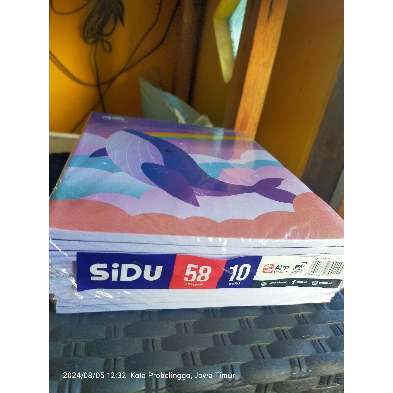 

Buku tulis sidu isi 58 lembar perbuku,perpak isi 10 buku