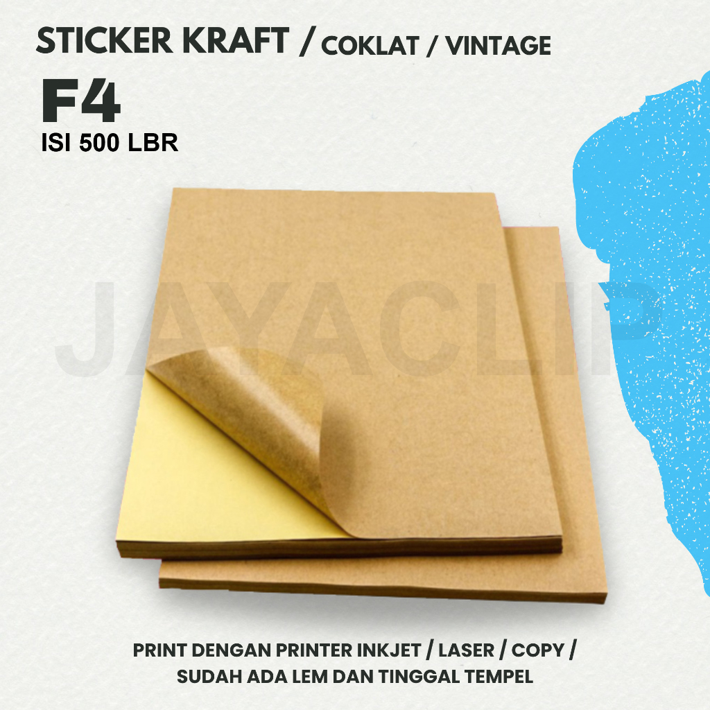 

FOLIO STICKER KRAFT F4 WARNA COKLAT VINTAGE SAMSON ISI 500 LBR (RIM)