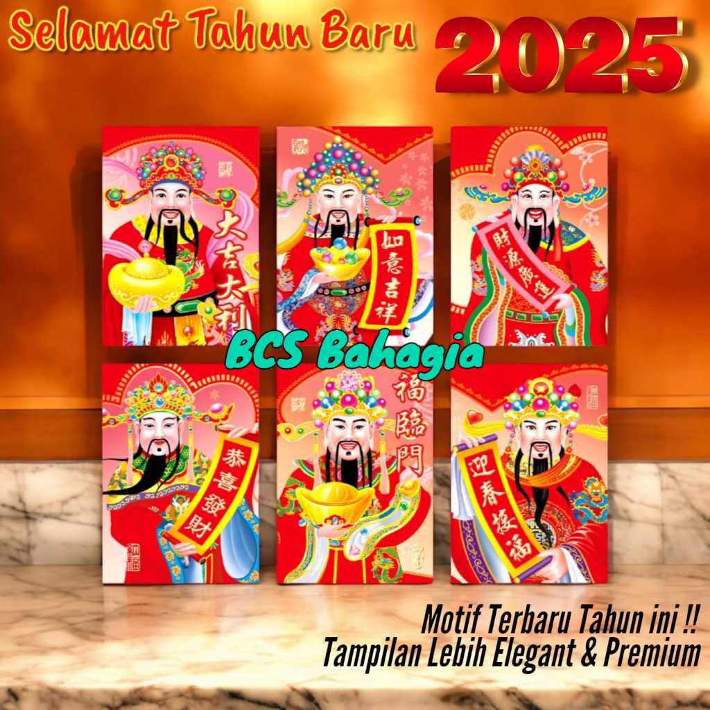 

Angpao Merah Motif Dewa Rejeki Tahun 2025 Terbaru Ampau China Ang Bao Chinese New Year Imlek Sincia