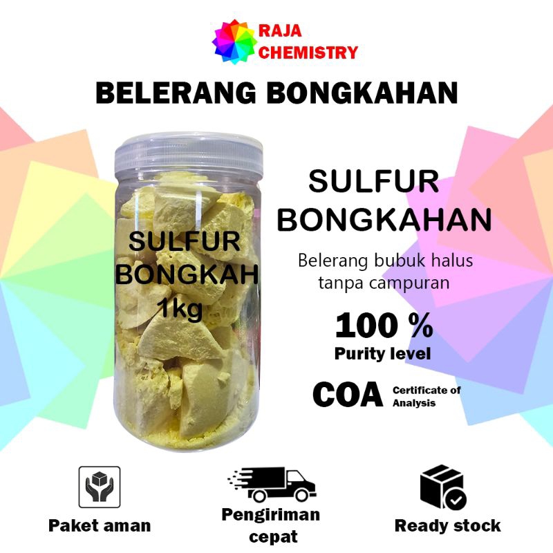 Belerang Bongkahan 1kg / Belerang Sulfur / Sulfur Bongkahan / Belerang 99.8% /Bongkahan Murah
