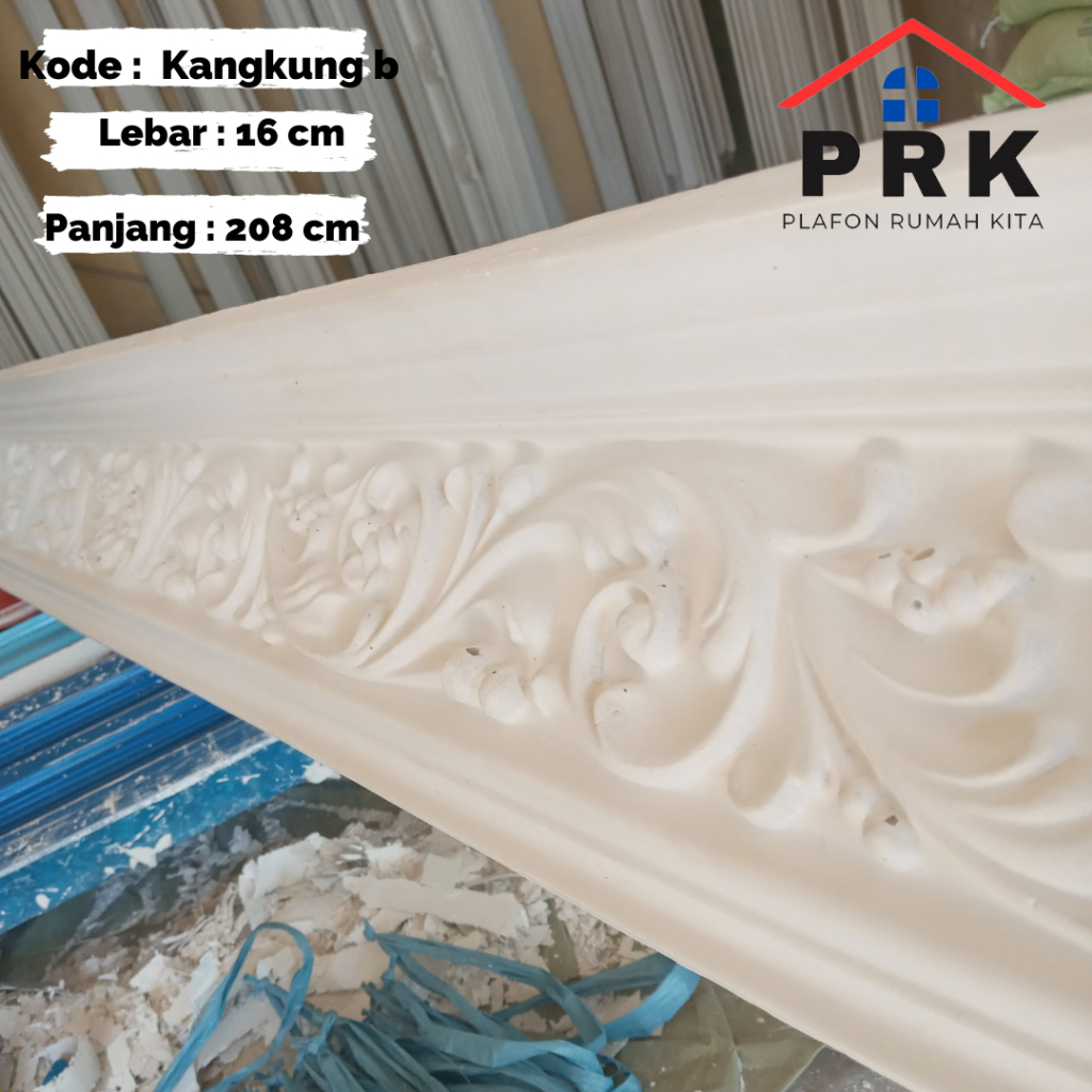 Lis List Gypsum Gipsum Motif Kangkung besar lebar 16cm Plafon ornament dekoratif untuk Interior Plaf