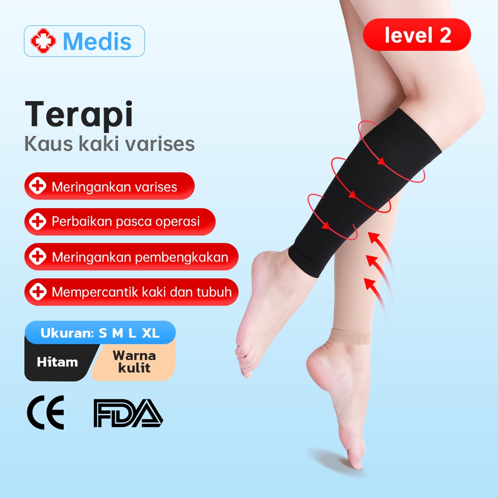 Kaos Kaki Kompresi Stoking Varises Kelas 2 ccl 2 Pendek Kaki Bengkak Medical Compression Stocking