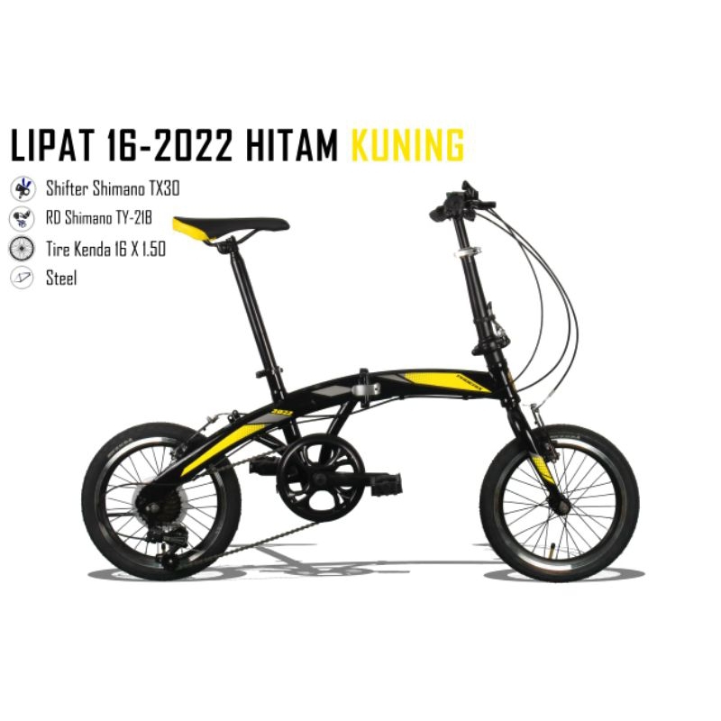 Sepeda Lipat 16 inc Phoenix 2022 foldingbike 7 speed