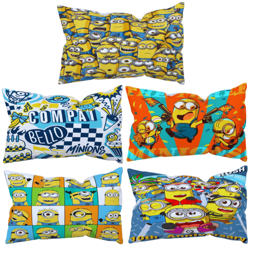 Sarung Bantal Tidur Anak (Sarung) Motif Kartun Ukuran 45x35 cm Motif Minions by.Shafiyyah sarban