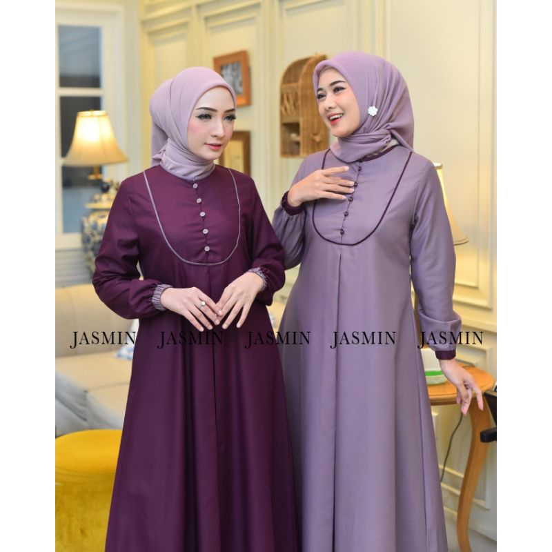 gamis katun toyobo gamis polos gamis muslim gamis kombinasi best seller KL. 02