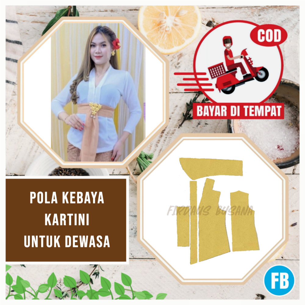 【COD】Pola Kebaya Kartini Dewasa | Pola Baju Wanita Lengkap | Pola Instan Kebaya | Pola Jiplak | Pola