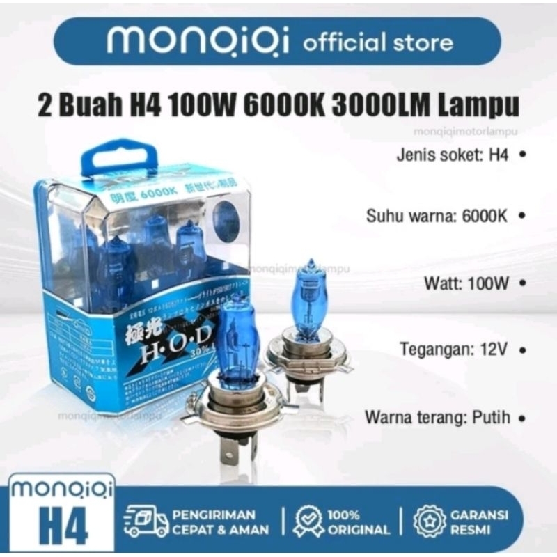 Lampu LED Putih H4 putih dan kuning untuk headlight mobil lampu universal putih 12v 100w