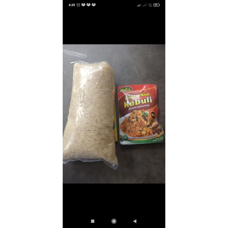 

BERAS BASMATI 1KG+BUMBU KEBULI 100℅HALAL