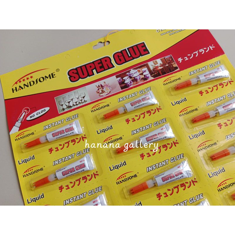 

LEM SUPER GLUE INSTANT GLUE (1 LEMBAR ISI 12 PCS)