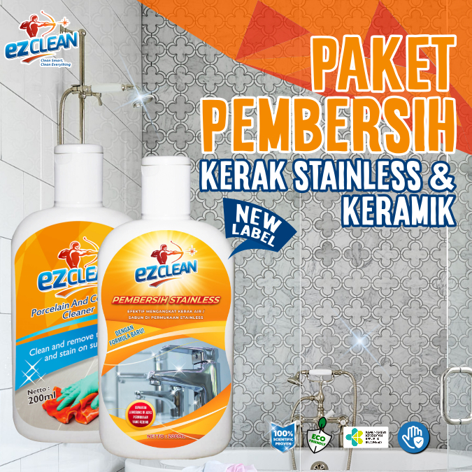 EZClean Pembersih Porcelain & Stainless Cleaner Super Ampuh untuk Kamar Mandi Ramah Lingkungan Aman