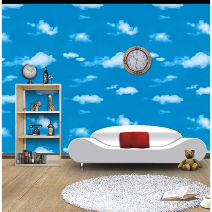 Wallpaper Dinding Kamar Tidur Wallpaper Dinding Wallsticker  Motif Awan biru 135