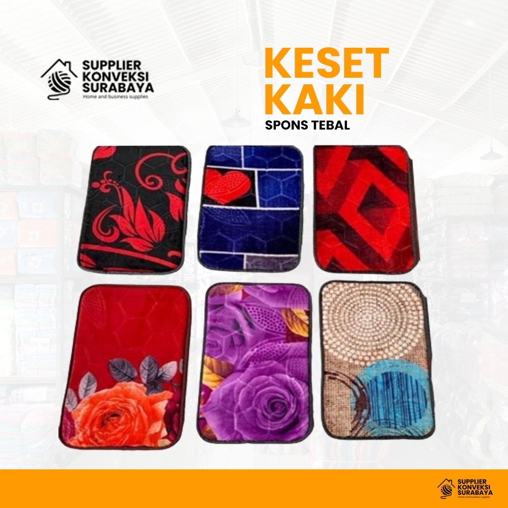 Keset Kaki Spons Motif Tebal - Keset spons - Keset tebal - Keset handuk kaki - Supplier konveksi Sur