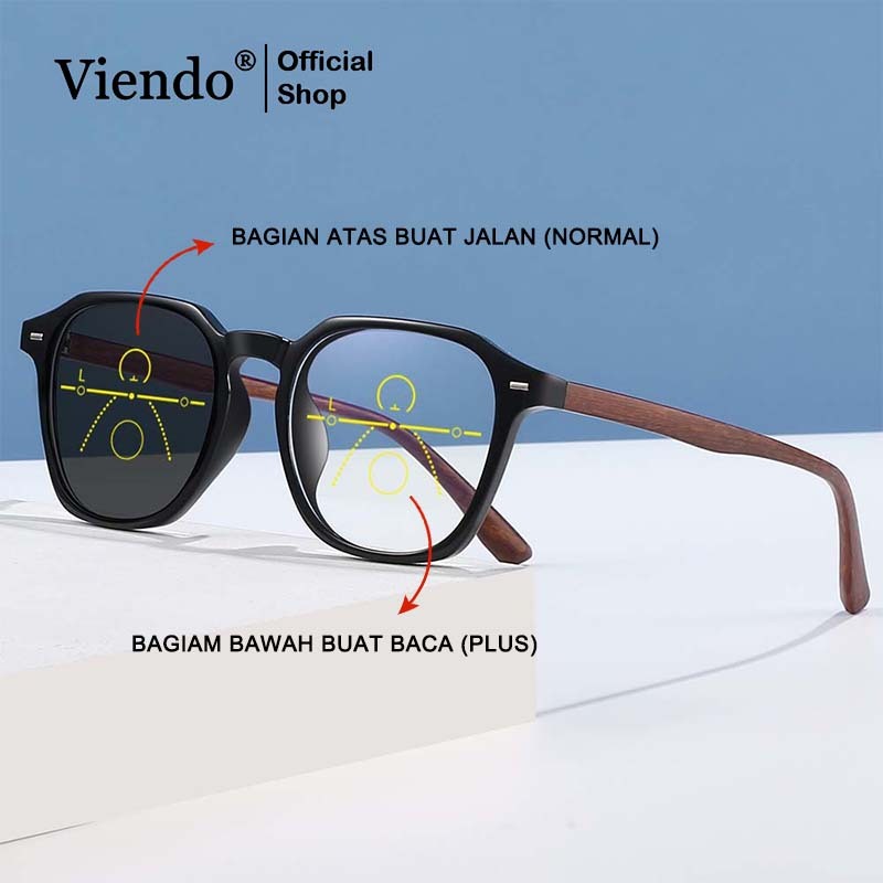 Viendo Kacamata Baca Progresif Photochromic Pria/Wanita | Kacamata Plus Baca Jauh,sedang,dekat | Fra