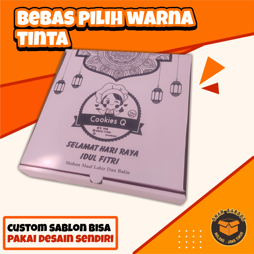 

Custom Sablon kardus Hampers 100 pcs + SABLON 1 WARNA | custom desain | custom sablon