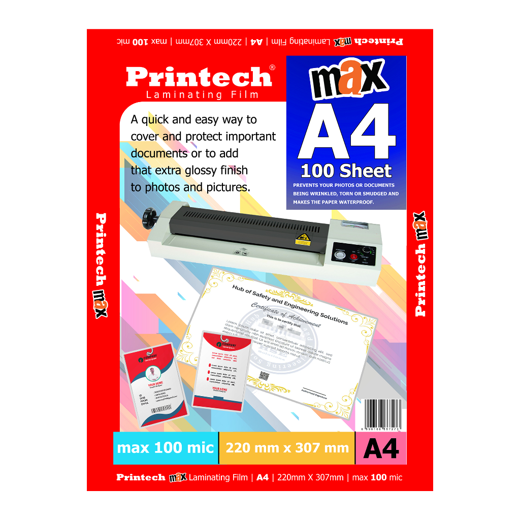 

PRINTECH MAX Laminating Film Pouch / Plastik Laminating A4 - 06006