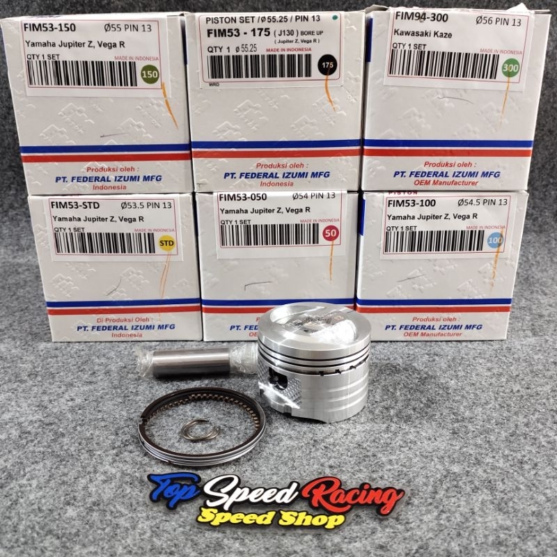 PISTON FIM 53 SEHER UKURAN 53,5 / 54 / 54,5 / 55 / 55,25 / 56 BUAT JUPITER / VEGA / BEAT / VARIO 125