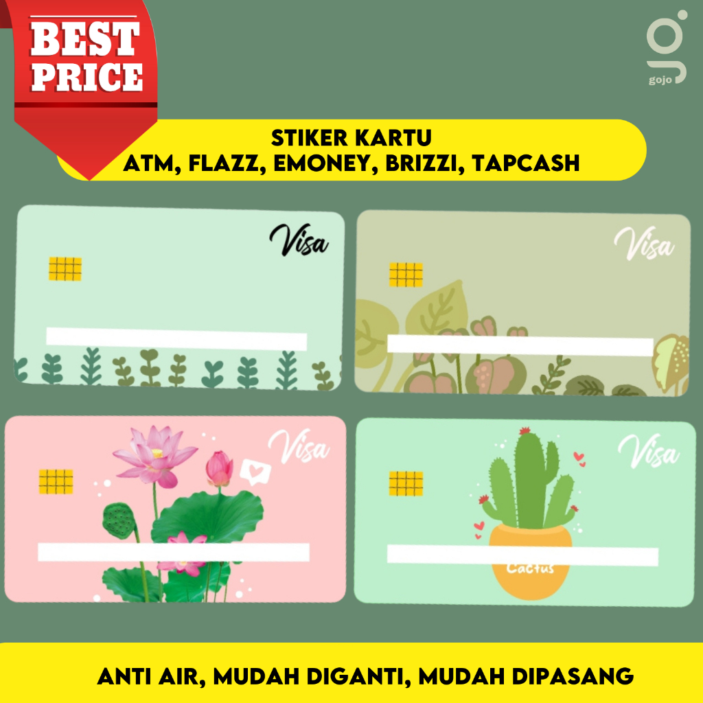 

Gojo Stickers - Stiker Kartu [PREMIUM] STIKER ATM CARD DEBIT/CREDIT chip/no chip (CUSTOM) BANK Bunga Daun Series Card Cover Skin E-money, E-toll BISA UNTUK SEMUA KARTU FLASH