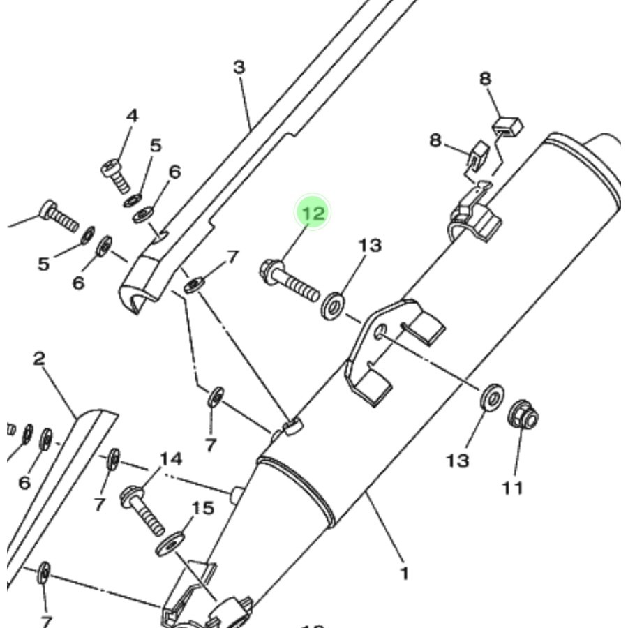 NO 12 BAUT GANTUNGAN KNALPOT ATAS YAMAHA JUPITER MX 135 OLD LAMA ORI YAMAHA