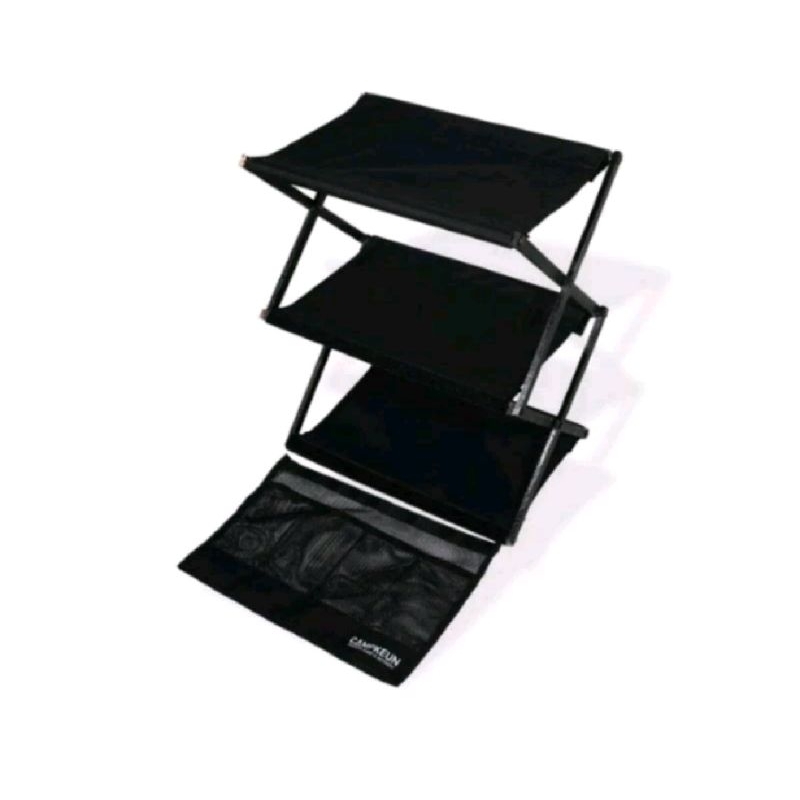 Rak lipat luar penyimpanan rak camping piknik rak lipat meja kayu 2/3 susun lapisan / BAHAN KAYU