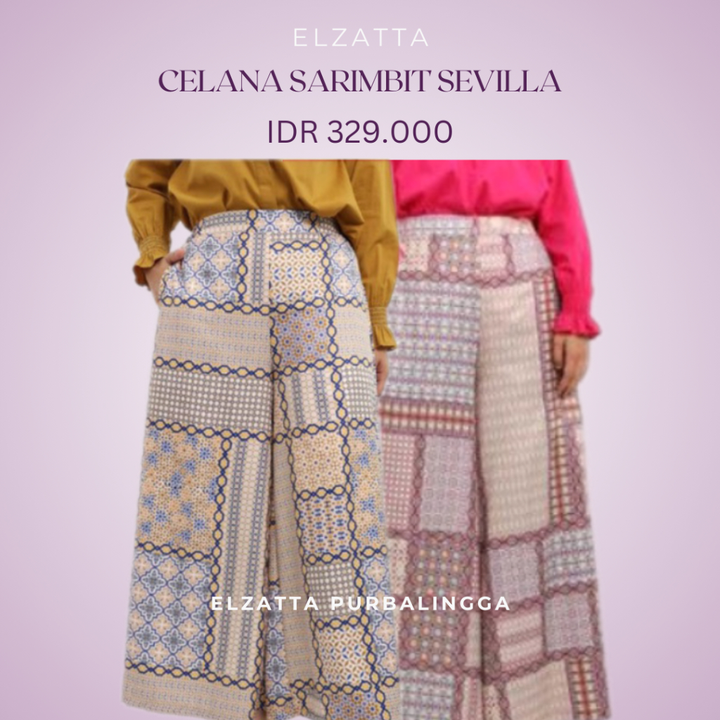 Elzatta Celana Sarimbit Sevilla Bawahan Wanita Bahan Wolfis Terbaru Elzatta