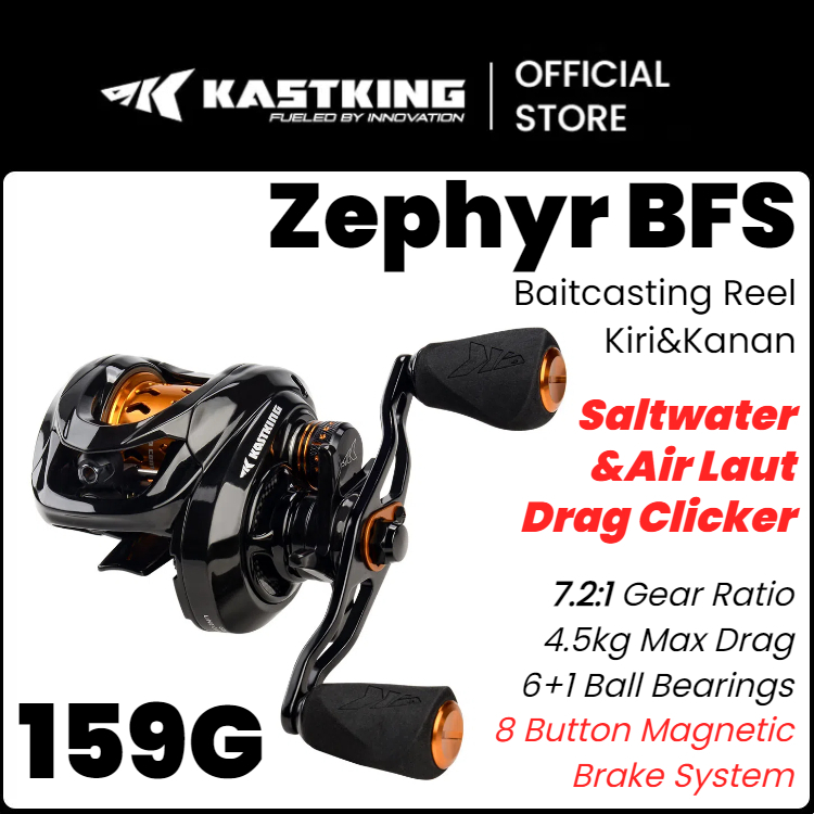 [OFFICIAL] KastKing Zephyr BFS Reel Pancing Baitasting, Drag Clicker, Air Laut Saltwater SW Reel BC 