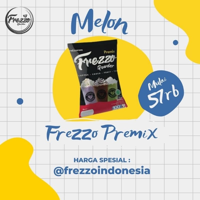 

Bubuk minuman Rasa Melon PREMIX 1kg / Powder melon termurah dan terlaris/ Frezzo Indonesia