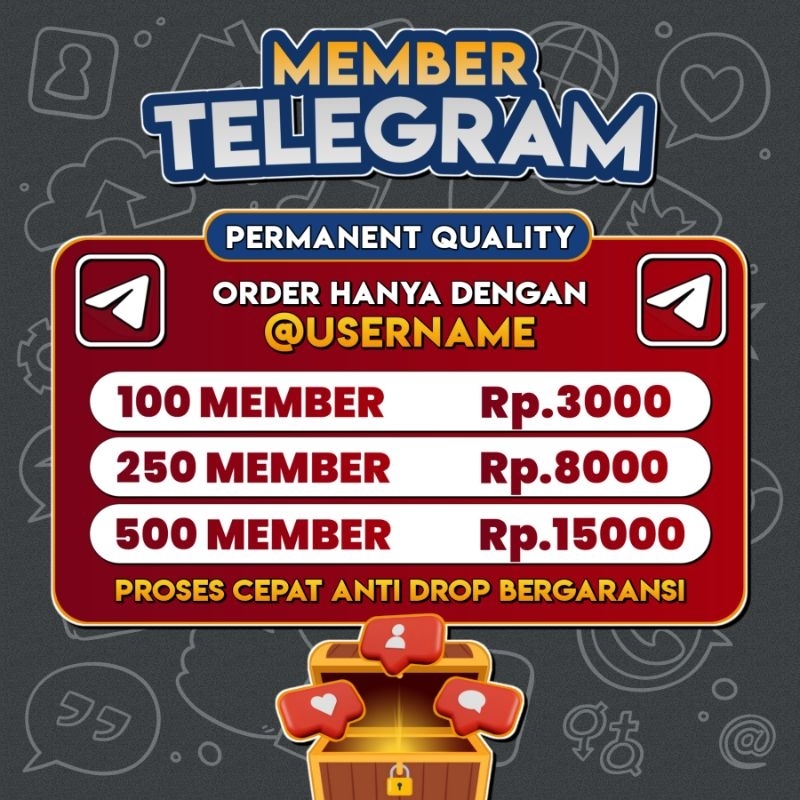 (PROMO) TELEGRAM MEMBER REAL AKTIF PERMANENT ANTI DROP PROSES TERCEPAT BERGARANSI LIFETIME