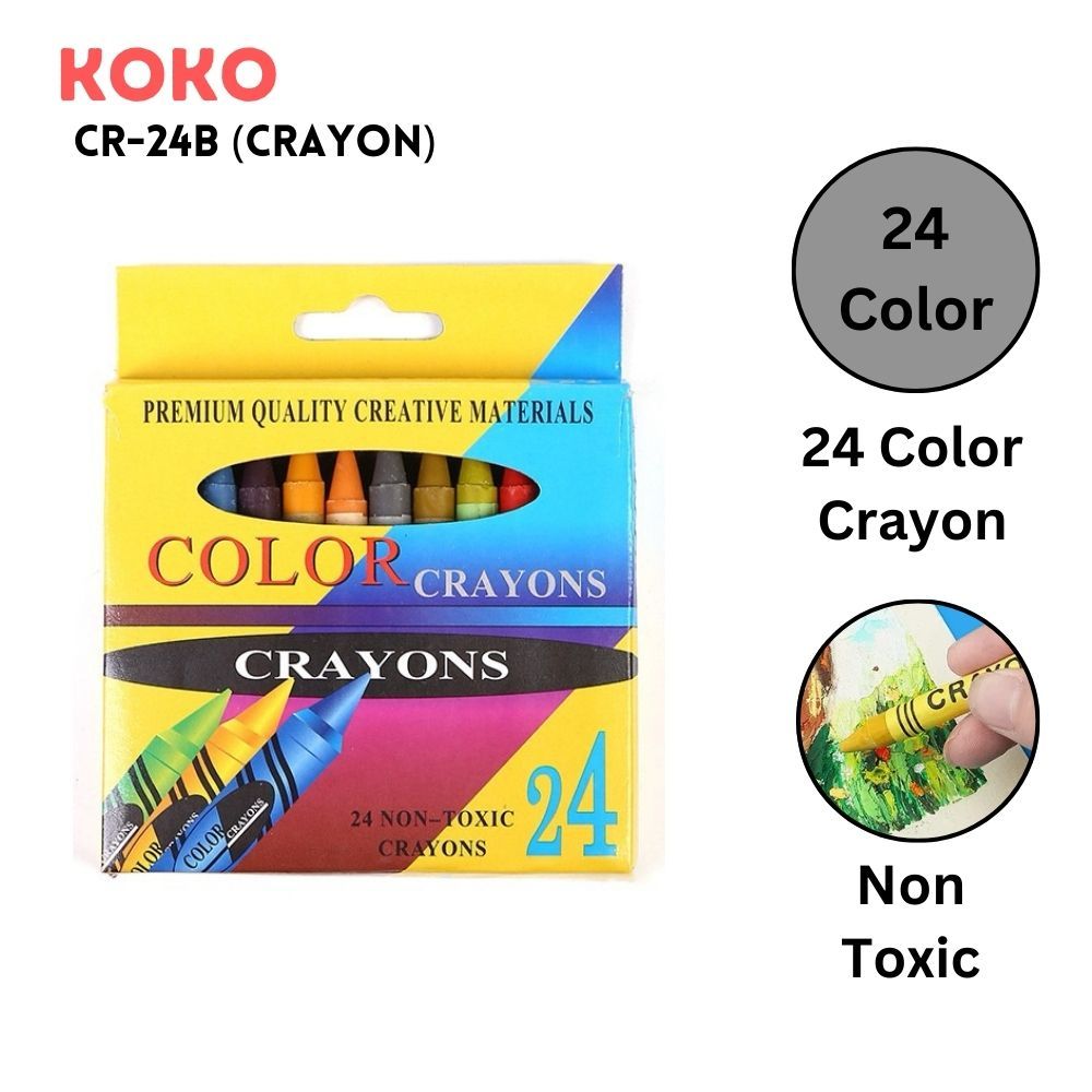 

❤️H2O❤️ Crayon Koko CR-24B 1 Set Isi 24 Warna