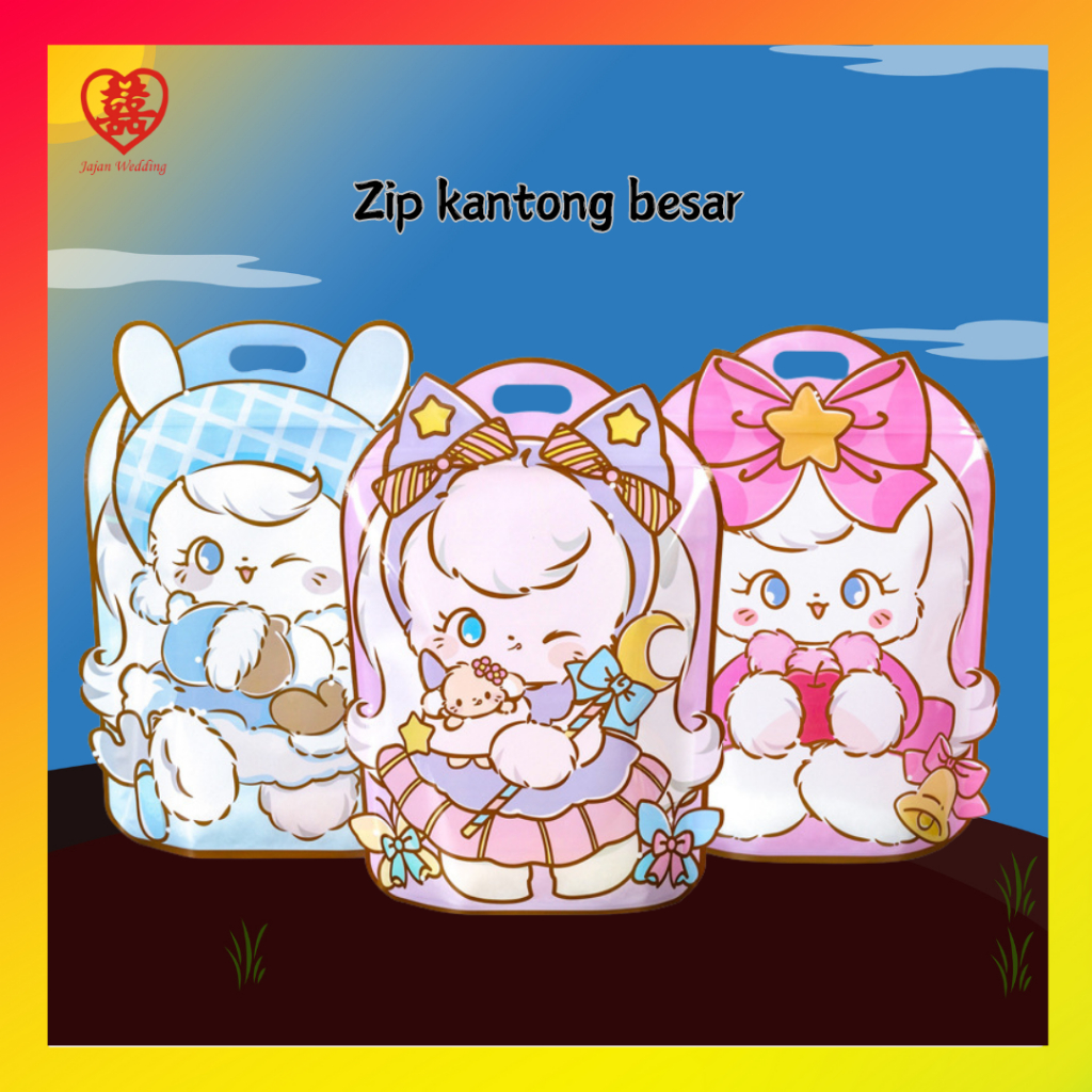 

JW Zip Kantong Ulang Tahun Besar / Goodiebag Plastik Karakter Tas Lucu / Tas Snack Ulang Tahun PP31