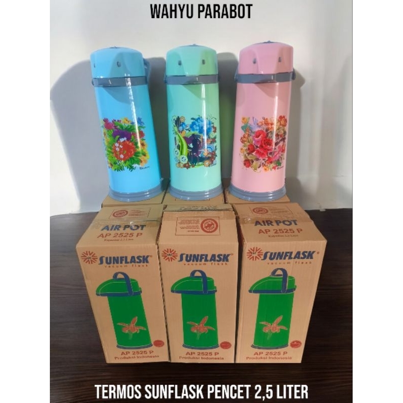 Termos Pencet/Termos Air Panas Sunflask  2,5 liter
