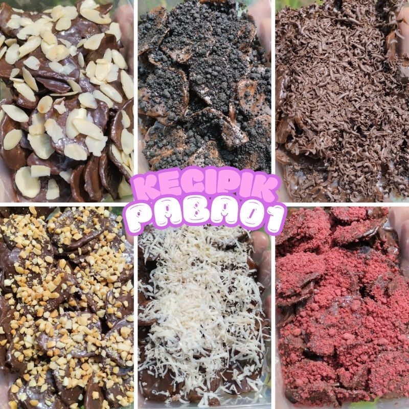 

Keripik Pisang Coklat Lumer Dengan Toping - Rasa Coklat Matcha Strawberry Tiramisu Toping Almond Choco Crumble Duoble Coklat Kacang Keju Red Velvet Crumble